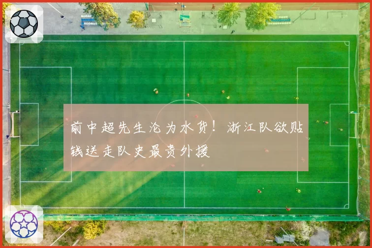 前中超先生沦为水货!浙江队欲贴钱送走队史最贵外援